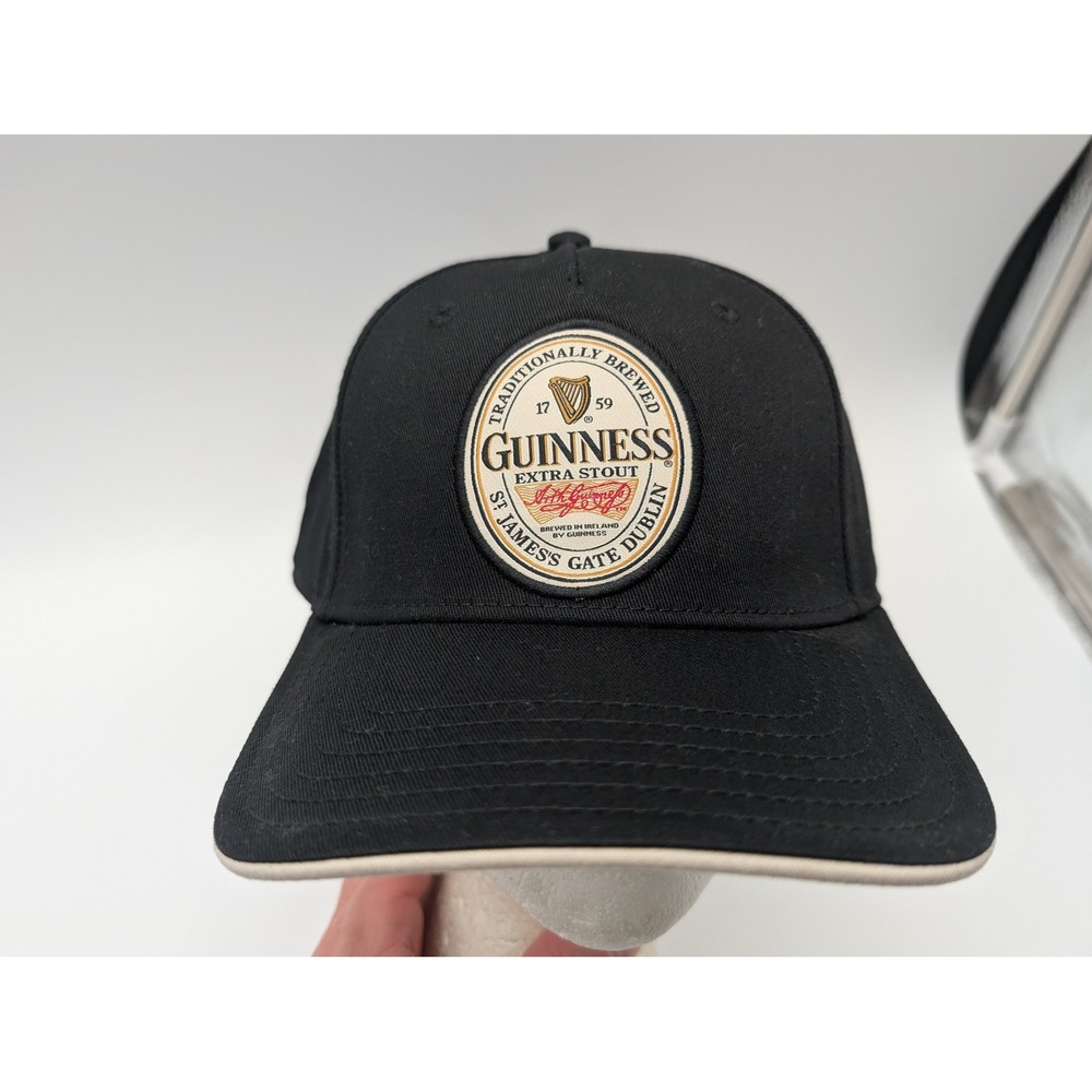 Guinness Extra Stout Black Baseball Cap Hat 1759 Harp Logo Adjustable Strap